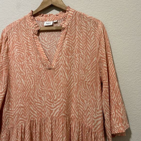 Saint Tropez EdaSz Swim Coverup Dress Small Orange Peach - Picture 4 of 15